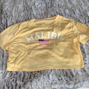 Romwe Crooped Yellow tee